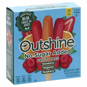 Outshine Fruit Bars, No Sugar Added, Strawberry/Tangerine/Raspberry