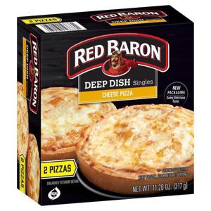 Red Baron Pizza, Deep Dish, Cheese, Singles