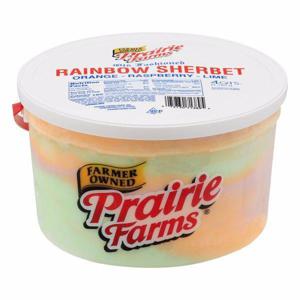 Prairie Farms Rainbow Sherbet Orange, Raspberry, Lime