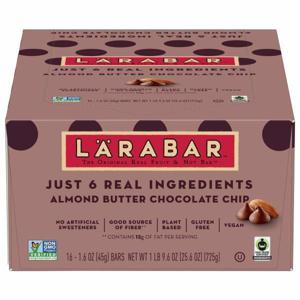 Larabar Fruit & Nut Bar, Almond Butter Chocolate Chip, 16 Pack