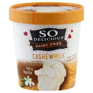 So Delicious Dairy Free Frozen Dessert, Non-Dairy, Cashewmilk, Very Vanilla