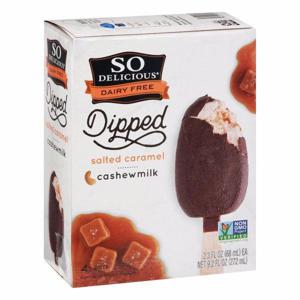 SO DELICIOUS DAIRY FREE Frozen Dessert, Non-Dairy, Cashewmilk, Salted Caramel, Dipped