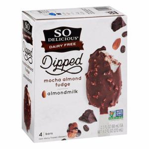 SO DELICIOUS DAIRY FREE Almondmilk Frozen Dessert, Mocha Almond Fudge, Dipped