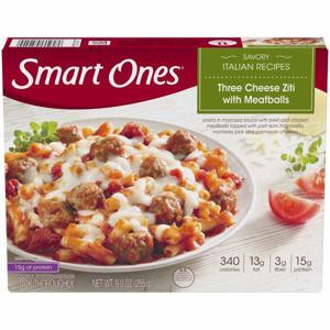 Smart Ones Savory Italian Recipes Three Cheese Ziti with Meatballs