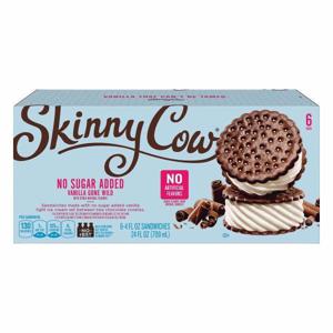 Skinny Cow Ice Cream Sandwiches, No Sugar Added, Vanilla Gone Wild, 6 Pack