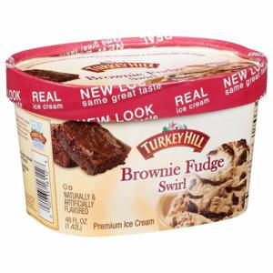 Turkey Hill Ice Cream, Premium, Brownie Fudge Swirl