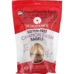 THE GREATER KNEAD Bagels, Gluten-Free, Cinnamon Raisin