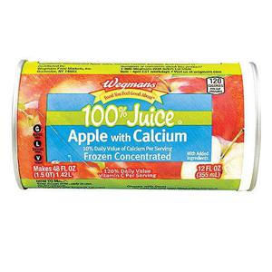 Wegmans 100% Juice, Apple with Calcium, Frozen Concentrated