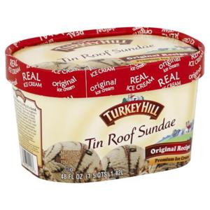 Turkey Hill Ice Cream, Premium, Tin Roof Sundae, Original Recipe