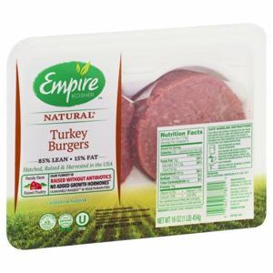 Empire Kosher Turkey Burgers, Natural