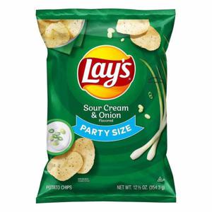 Lay's Potato Chips, Sour Cream & Onion Flavored, Party Size