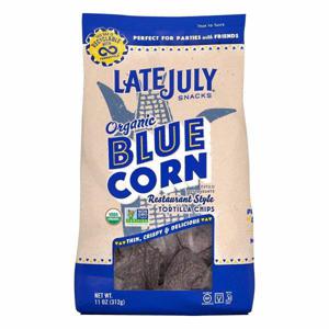 Late July Tortilla Chips, Organic, Blue Corn, Restaurant Style