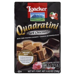 Loacker Quadratini Wafer Cookies, Dark Chocolate, Bite Size