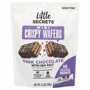 Little Secrets Crispy Wafers, Dark Chocolate with Sea Salt, Mini