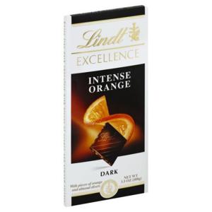 Lindt Excellence Dark Chocolate, Intense Orange