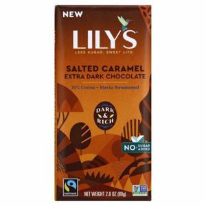 Lily's Chocolate, Extra Dark, Salted Caramel, 70% Cocoa