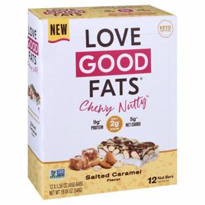 Love Good Fats Chewy Nutty Nut Bars, Salted Caramel Flavor