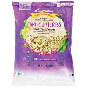 Wegmans Frozen Riced Cauliflower, Garlic & Herbs