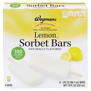 Wegmans Lemon Sorbet Bars, 6 Bars