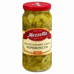 Mezzetta Peperoncini, Golden Greek, Medium Heat, Sliced