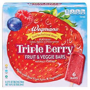 Wegmans Triple Berry Fruit & Veggie Bars