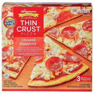 Wegmans Thin Crust Uncured Pepperoni Pizza, FAMILY PACK