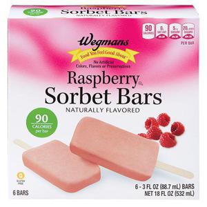 Wegmans Raspberry Sorbet Bars, 6 Bars