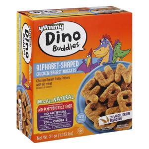 YUMMY Dino Buddies Chicken Breast Nuggets, Alphabet-Shaped