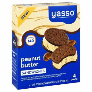 Yasso Sandwiches, Peanut Butter, 4 Pack