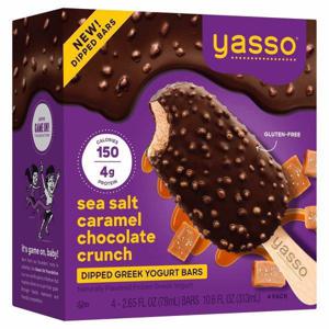 YASSO Frozen Greek Yogurt, Salted Caramel Chocolate Crunch Bars