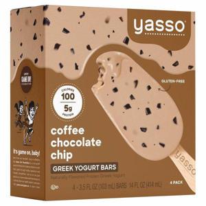 Yasso Frozen Greek Yogurt, Coffee Chocolate Chip Bars, 4 pack