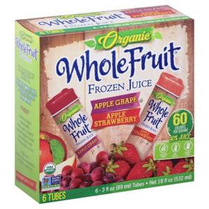 WHOLEFRUIT Frozen Juice, Organic, Apple Grape/Apple Strawberry