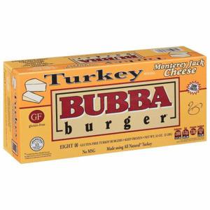 Bubba Burger Burgers, Gluten Free, Turkey with Monterey Jack Cheese