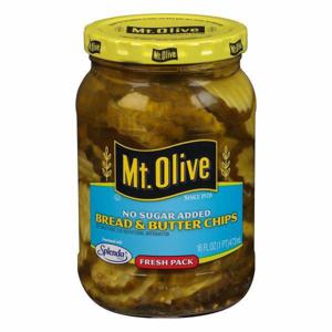 Mt. Olive Pickles, No Sugar Added, Bread & Butter Chips, Fresh Pack