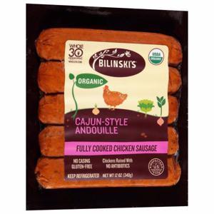 Bilinski's Chicken Sausage, Organic, Cajun-Style Andouille