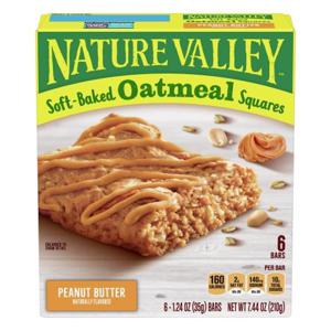 Nature Valley Oatmeal Squares, Soft-Baked, Peanut Butter