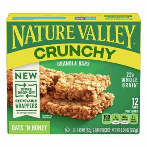 Nature Valley Granola Bars, Oats 'n Honey, Crunchy, 6 Pack