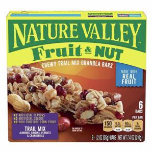 Nature Valley Granola Bars, Fruit & Nut, Trail Mix, Chewy, 6 Pack