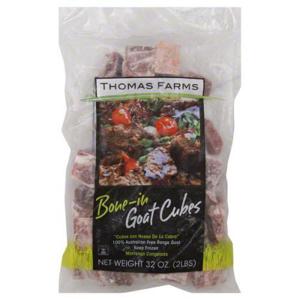 Thomas Farms Goat Cubes, Bone-In