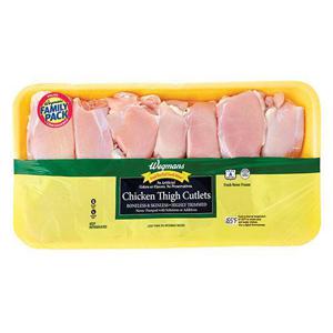 Wegmans Boneless & Skinless, Highly Trimmed Chicken Thigh Cutlets, FAMILY PACK