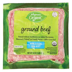 Wegmans Organic Beef, Ground, 80/20