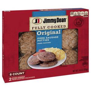 Jimmy Dean Fully Cooked Original Pork Sausage Patties, 8 Count