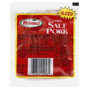 Hormel Salt Pork, Cured, Sliced