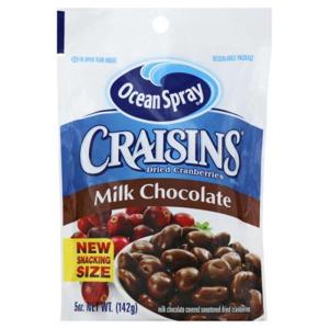 Ocean Spray Craisins Cranberries, Dried, Milk Chocolate, Snacking Size