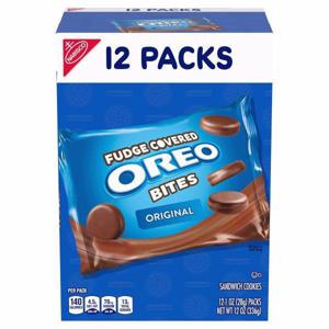 Oreo Sandwich Cookies, Original, Fudge Covered Bites, 12 Pack