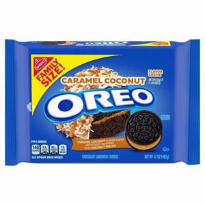 Oreo Chocolate Sandwich Cookies, Caramel Coconut Flavor Creme, Family Size