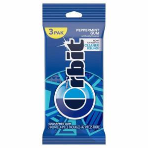 Orbit Gum, Sugar Free, Peppermint, 3 Pack