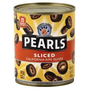 Pearls Olives, California Ripe, Sliced