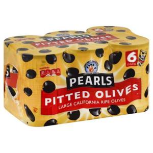 Pearls Olives, California Ripe, Pitted, Large