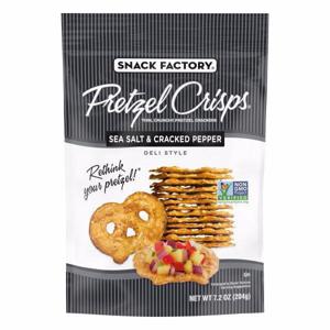 Pretzel Crisps Pretzel Crackers, Sea Salt & Cracked Pepper, Deli Style